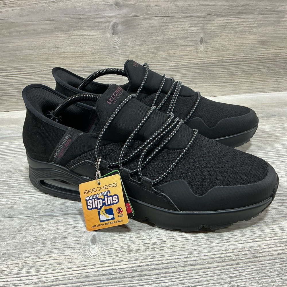 Skechers Hands Free Mens Slip Ins Uno Meridian 183006 Black Sneakers Shoes US 10
